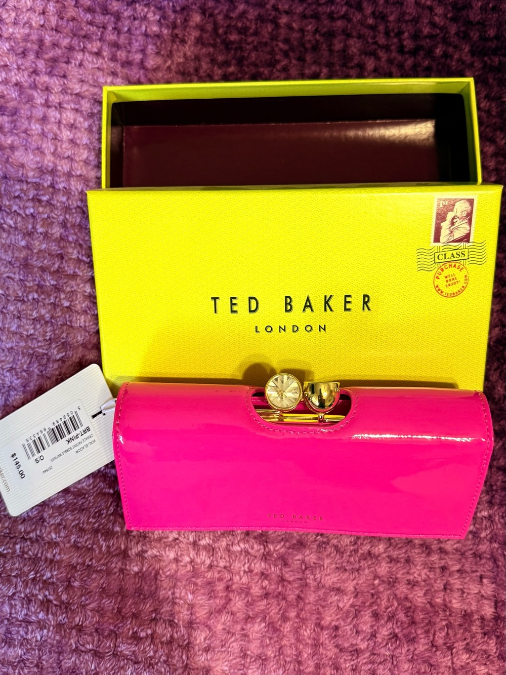 NWT IN BOX The Ted Baker Elador Crinkle Patent Bobble Matinee - Picture 6 of 16